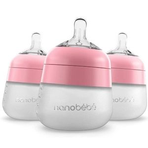 9 Nanobebe Flexy Silicone Bottles, 9 Flow-1 nipples, 9 Flow-2 nipples